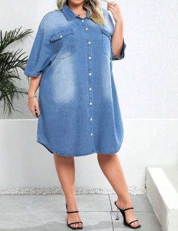 Rochie scurta SHEIN CURVE, albastru