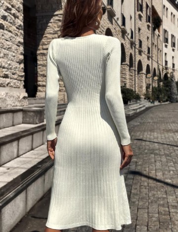 Rochie medie SHEIN, ecru