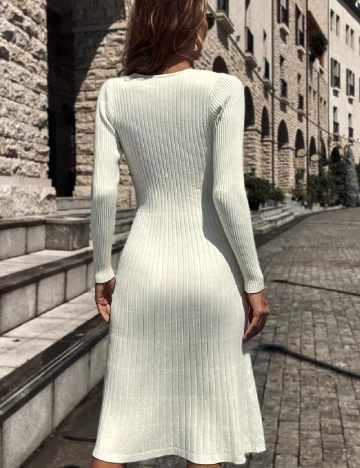 Rochie medie SHEIN, ecru
