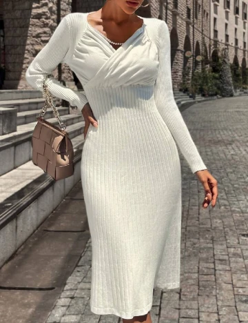 Rochie medie SHEIN, ecru