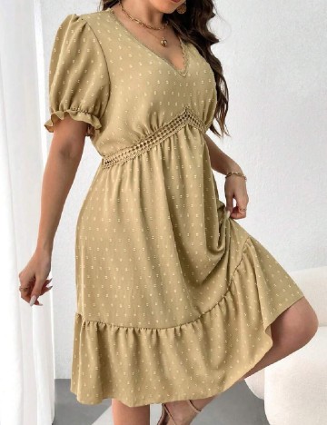Rochie medie SHEIN CURVE, maro deschis