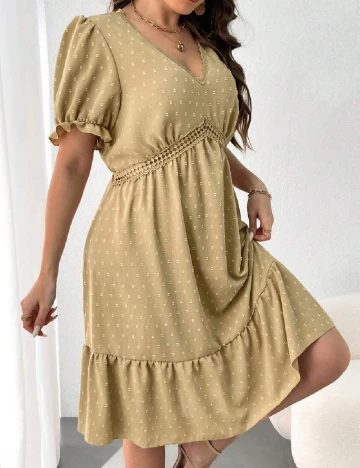 Rochie medie SHEIN CURVE, maro deschis