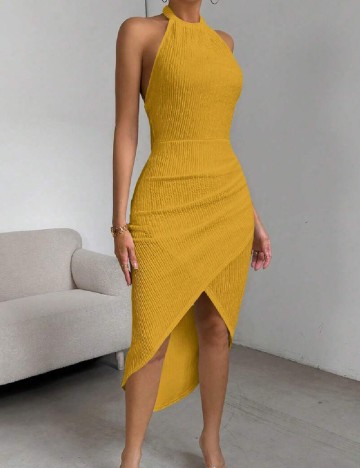 Rochie medie SHEIN, mustar