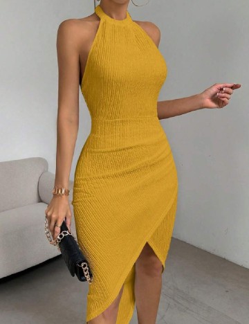 Rochie medie SHEIN, mustar