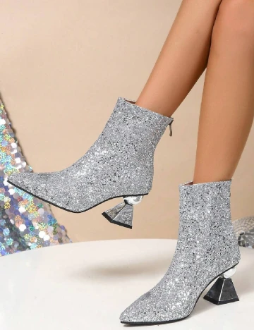 Botine SHEIN, argintiu