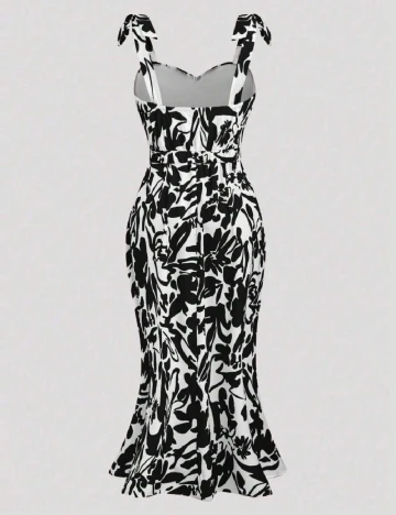 Rochie medie SHEIN CURVE, alb/negru