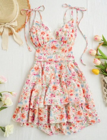 Rochie scurta SHEIN, floral print