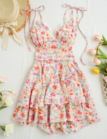 Rochie scurta SHEIN, floral print