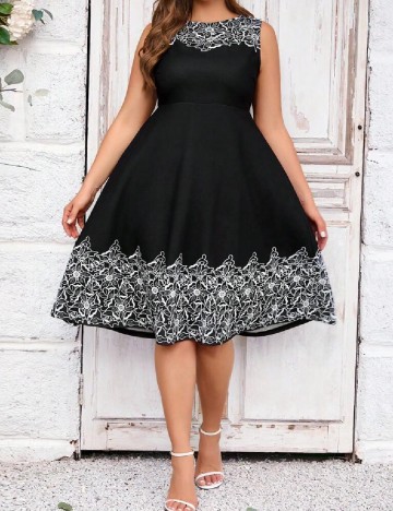 Rochie medie SHEIN CURVE, negru
