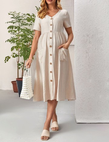 Rochie medie SHEIN Maternity, bej