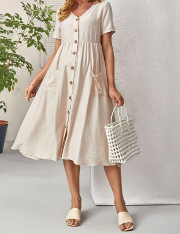 Rochie medie SHEIN Maternity, bej
