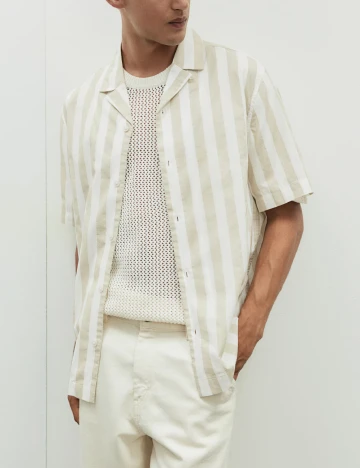 Camasa H&M, alb/bej