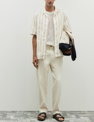 Camasa H&M, alb/bej