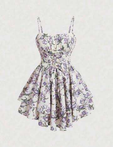 Rochie scurta SHEIN, floral print Floral print
