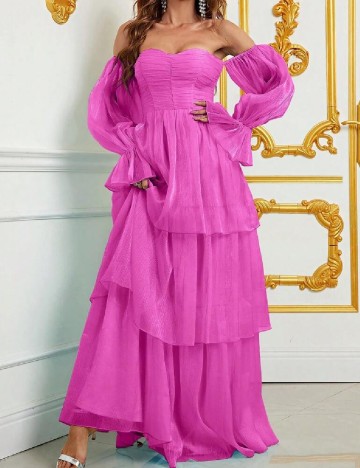 Rochie lunga Faeriesty, roz