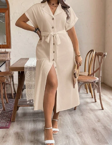 Rochie medie SHEIN CURVE, crem