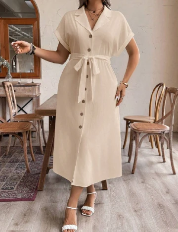 Rochie medie SHEIN CURVE, crem