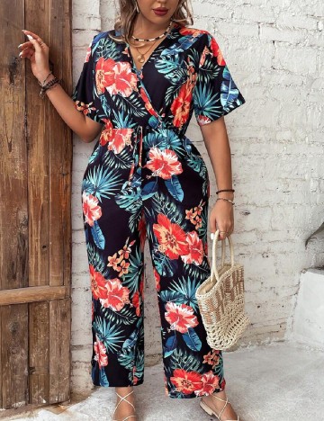 Salopeta SHEIN CURVE, floral print