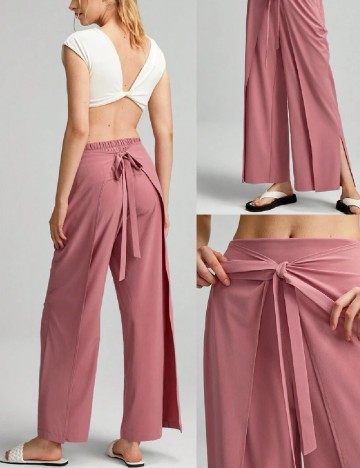 Pantaloni SHEIN, roz pudra