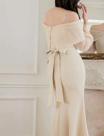 Rochie medie Dazy, crem
