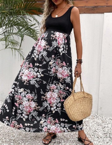 Rochie lunga SHEIN Maternity, negru