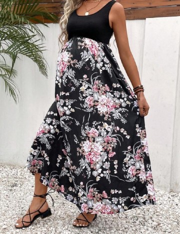 Rochie lunga SHEIN Maternity, negru