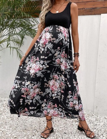 Rochie lunga SHEIN Maternity, negru