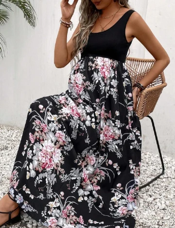 Rochie lunga SHEIN Maternity, negru