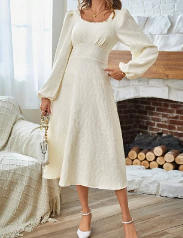 Rochie medie SHEIN, ecru
