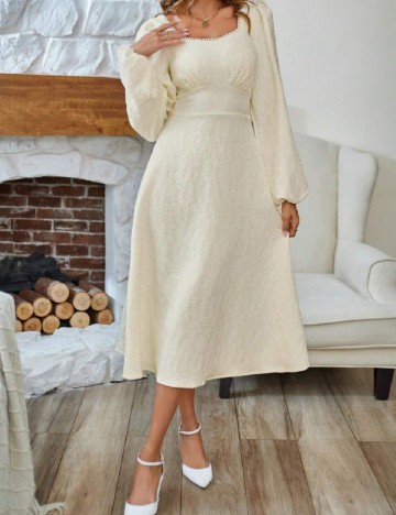 Rochie medie SHEIN, ecru