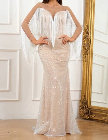 Rochie lunga SHEIN, crem