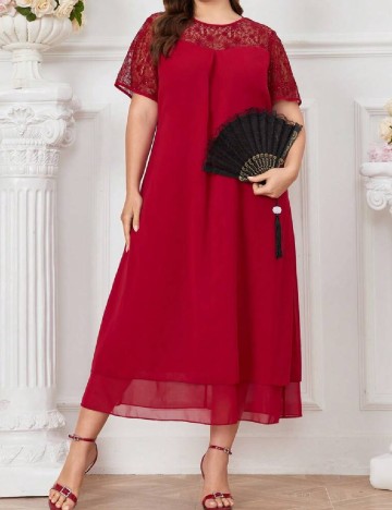 Rochie medie SHEIN CURVE, rosu