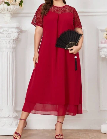 Rochie medie SHEIN CURVE, rosu