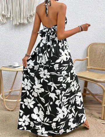 Rochie medie SHEIN, alb/negru