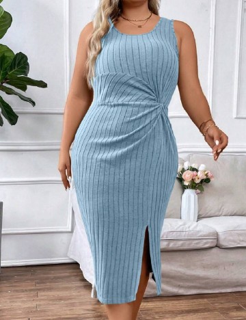 Rochie medie SHEIN CURVE, albastru
