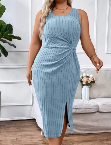 Rochie medie SHEIN CURVE, albastru