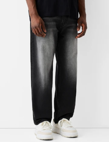 Blugi Bershka, gri inchis