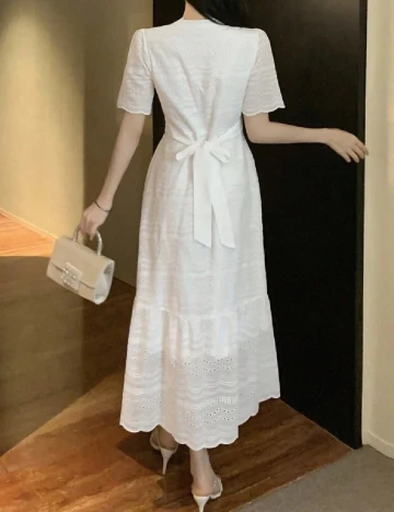 Rochie medie Dazy, alb Alb