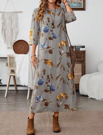 Rochie medie Emery Rose, gri