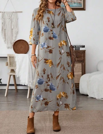 Rochie medie Emery Rose, gri