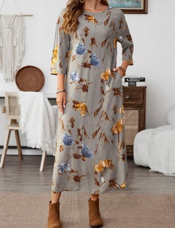 Rochie medie Emery Rose, gri