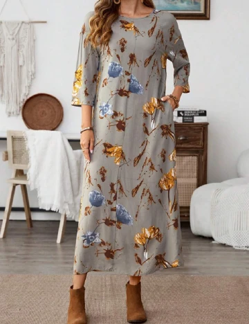 Rochie medie Emery Rose, gri