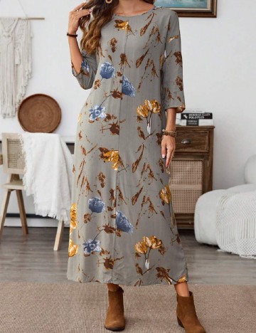 Rochie medie Emery Rose, gri