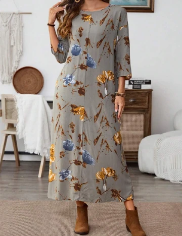 Rochie medie Emery Rose, gri