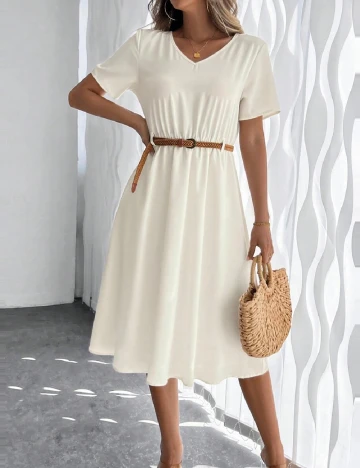 Rochie medie SHEIN, ecru