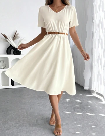 Rochie medie SHEIN, ecru