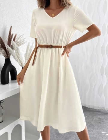 Rochie medie SHEIN, ecru