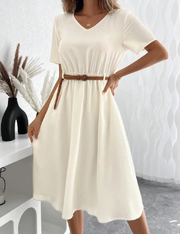 Rochie medie SHEIN, ecru