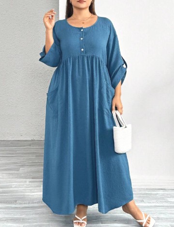 Rochie lunga SHEIN CURVE, albastru