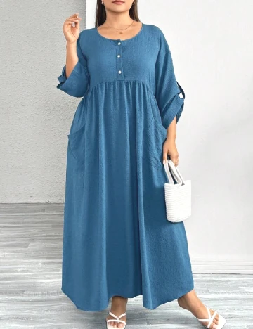 Rochie lunga SHEIN CURVE, albastru